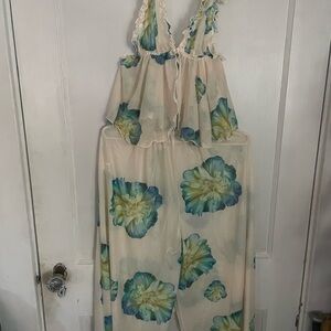 Women's Floral Ruffle lace two pieces